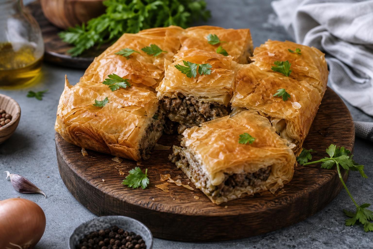 Kreatopita (pastel griego de carne)