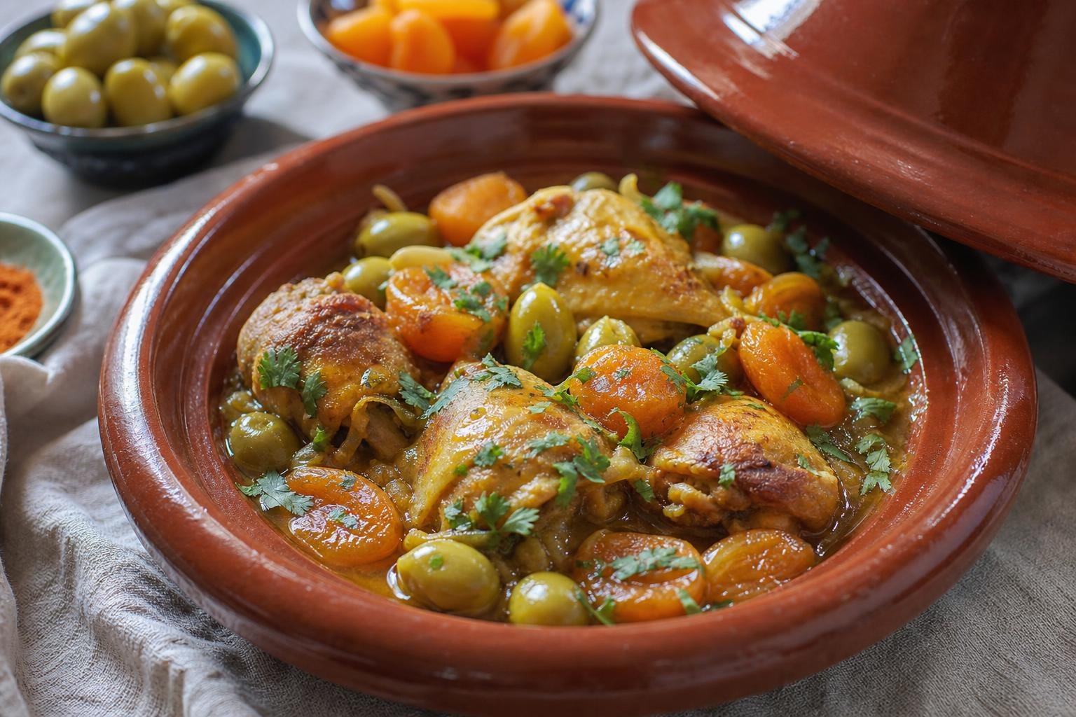 Moroccan chicken tagine with apricots