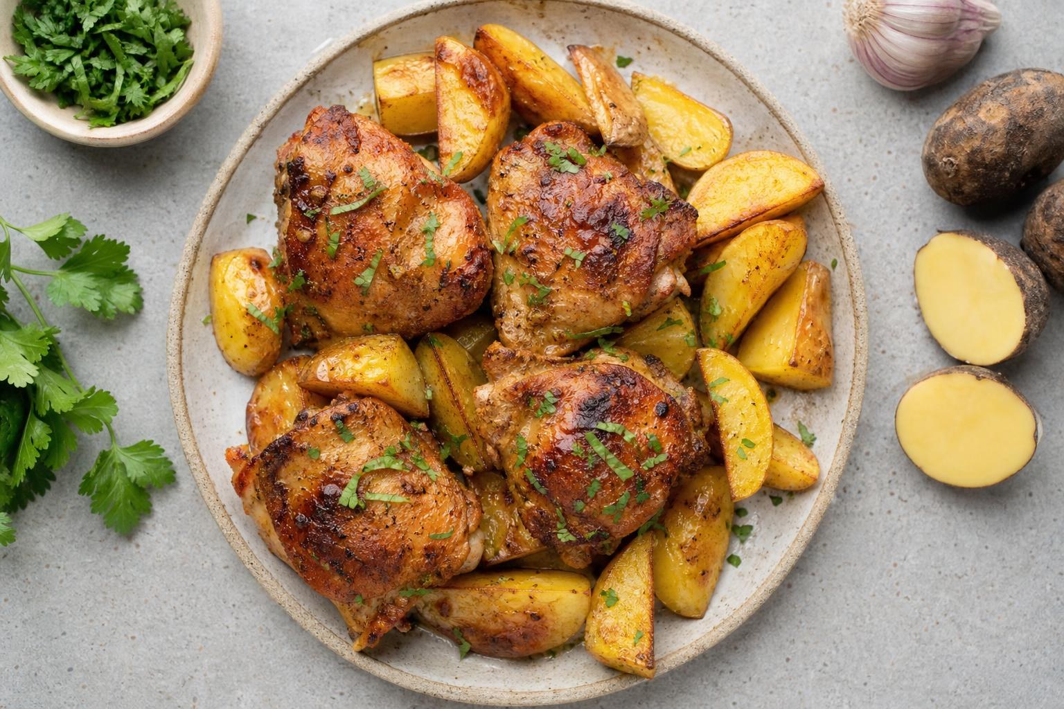 Pollo al horno con papas