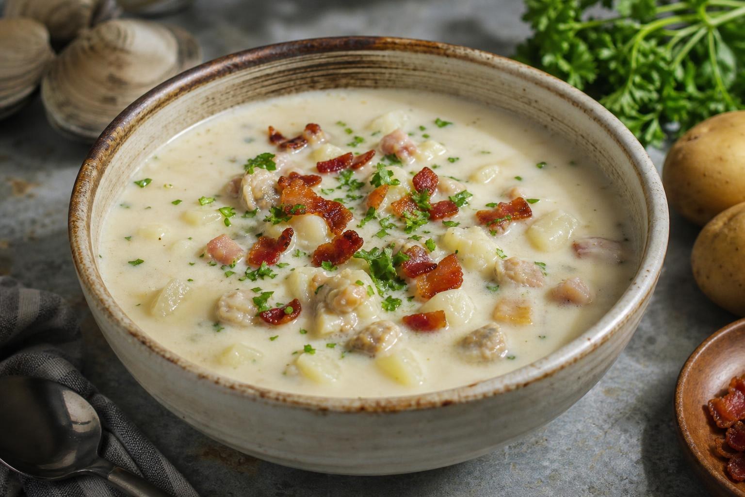 New England clam chowder