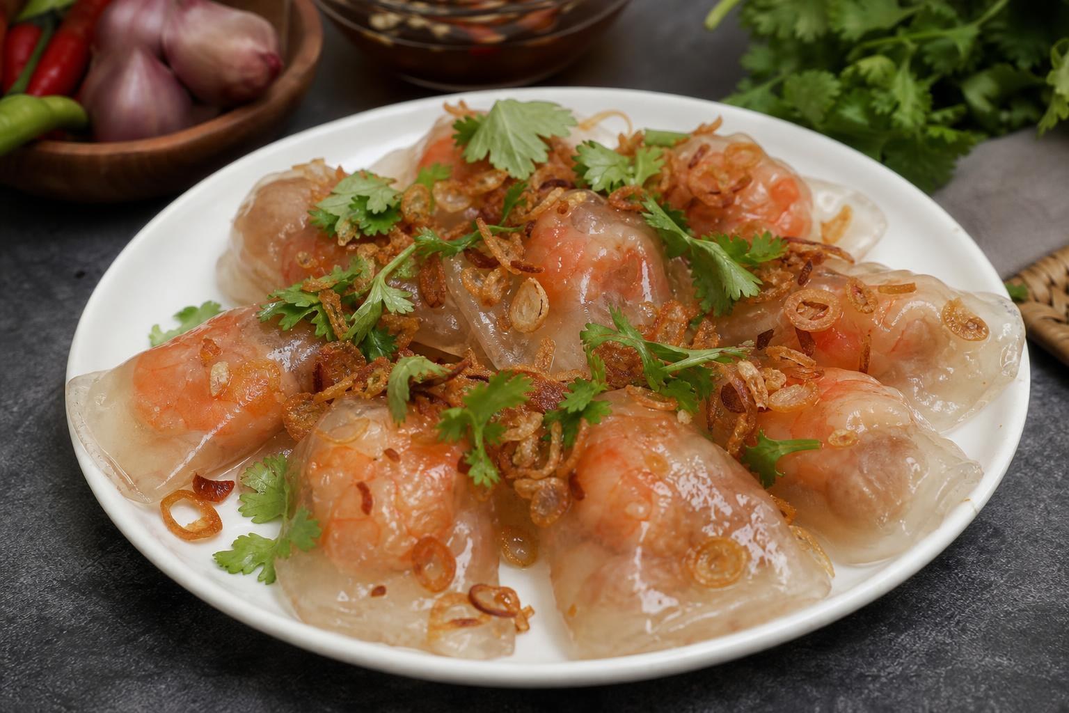 Bánh Bột Lọc (Clear Tapioca Dumplings)